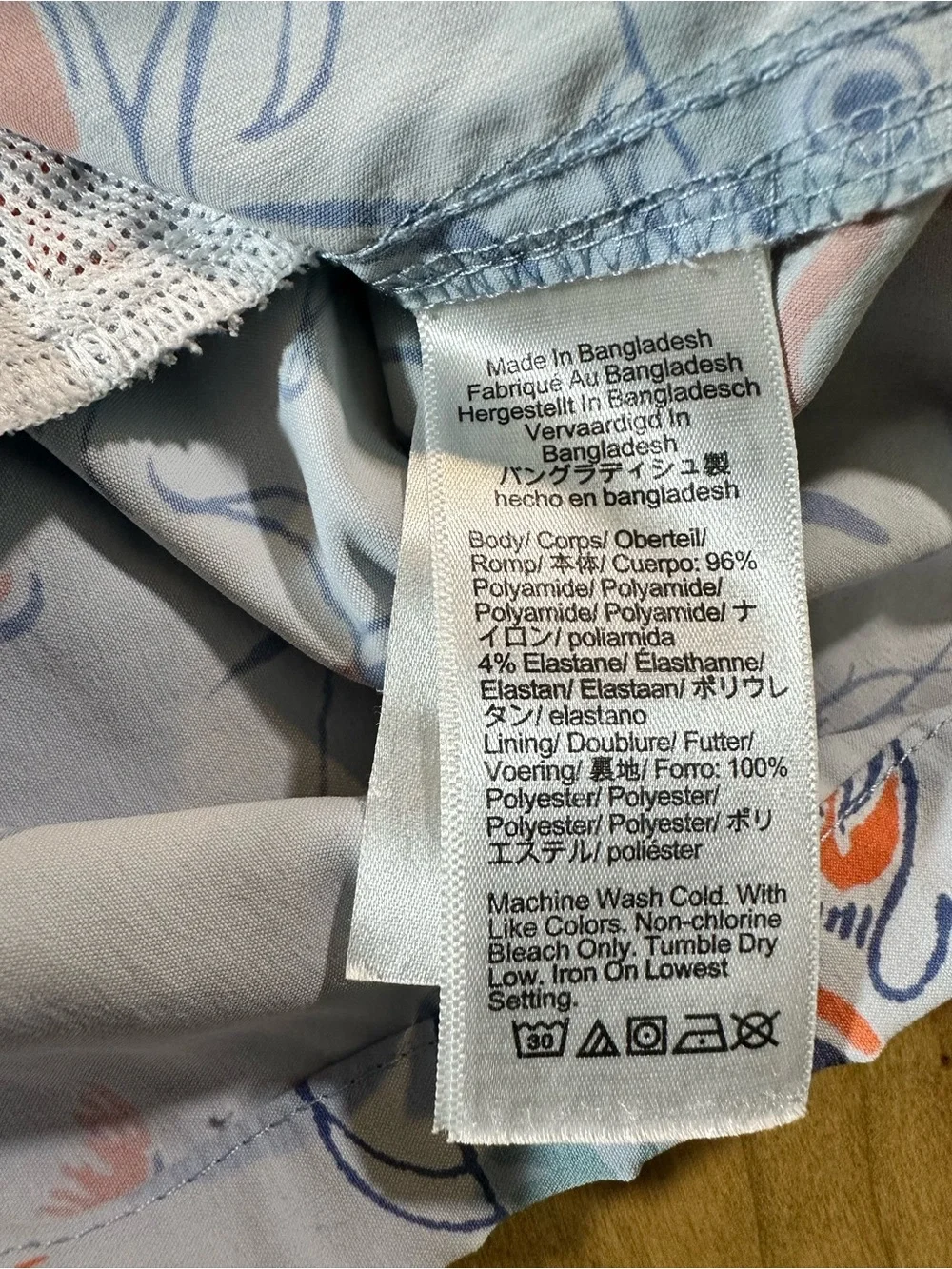 J.Crew Men’s Medium Tropical Fishing Print Swim Trunks Blue Orange